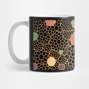 Art chryzantemy flowers in black and gold print Mug